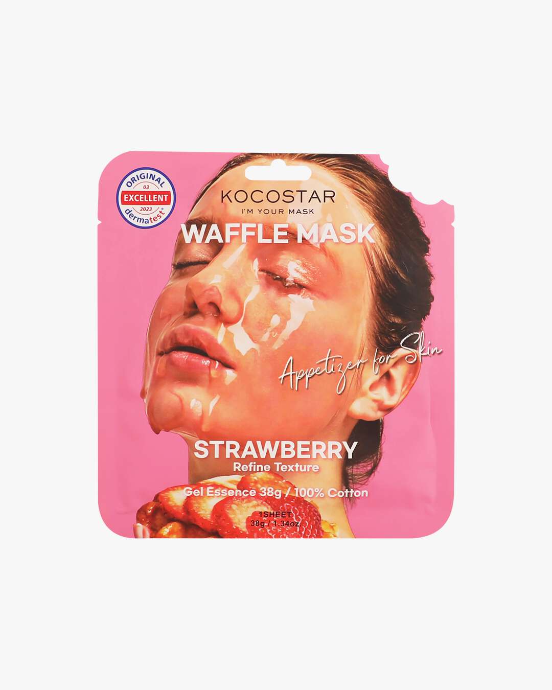 Waffle Mask Strawberry 1 stk