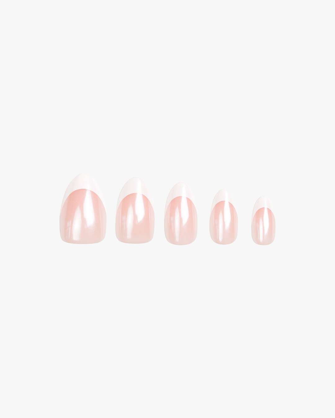 Reusable Press-On Nails French Glazed 30 stk